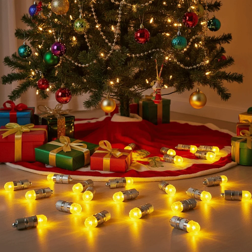 

10Pcs Warm White Mini LED Bulb Battery Operated Wedding Party Christmas Decor Lantern Innner Lamp with Hanging Hooks