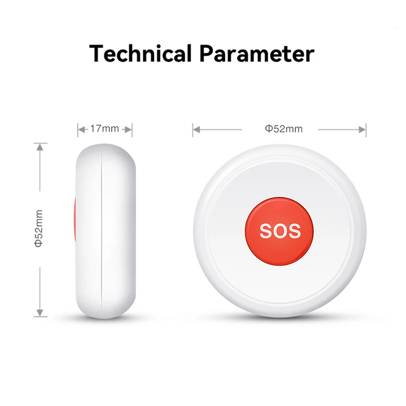 Tuya Smart SOS Sensor Button Sensor Alarm Elderly Children Alarm Emergency Help Switch Smart Life App Remote Control