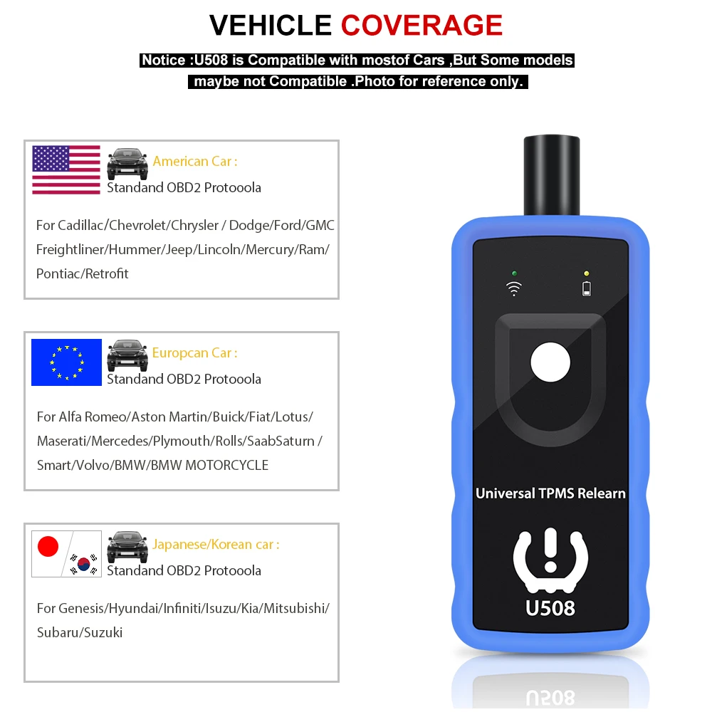 Universal Car TPMS Reset Tool EL-50448 U508 S508 Tire Pressure Monitoring Sensor Relearning Tool For Ford Opel Maple Jeep GMC