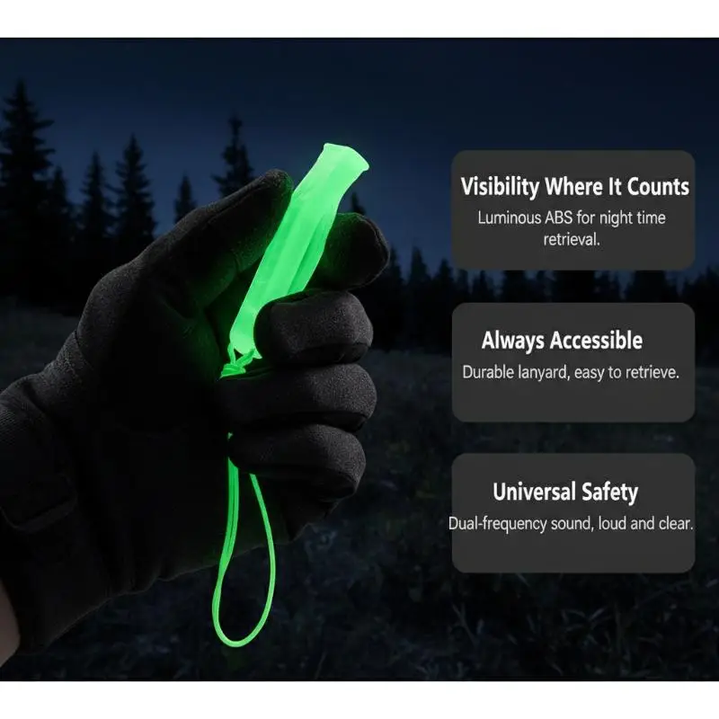 

1Pc Outdoor Survival Powerful Luminous Dual-frequency Whistle High Decibel Whistle Emergency Safety Whistle For Water Sports