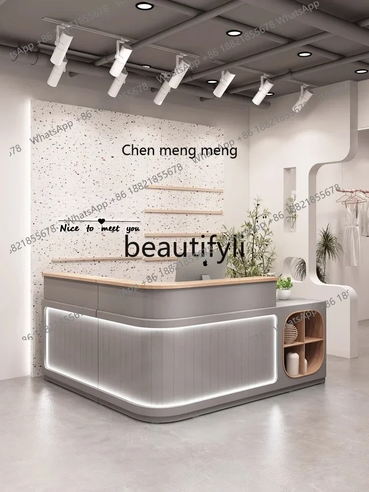 X zzqRestaurant Clothing Beauty Salon Small Painted Front Desk Reception Cashier Counter