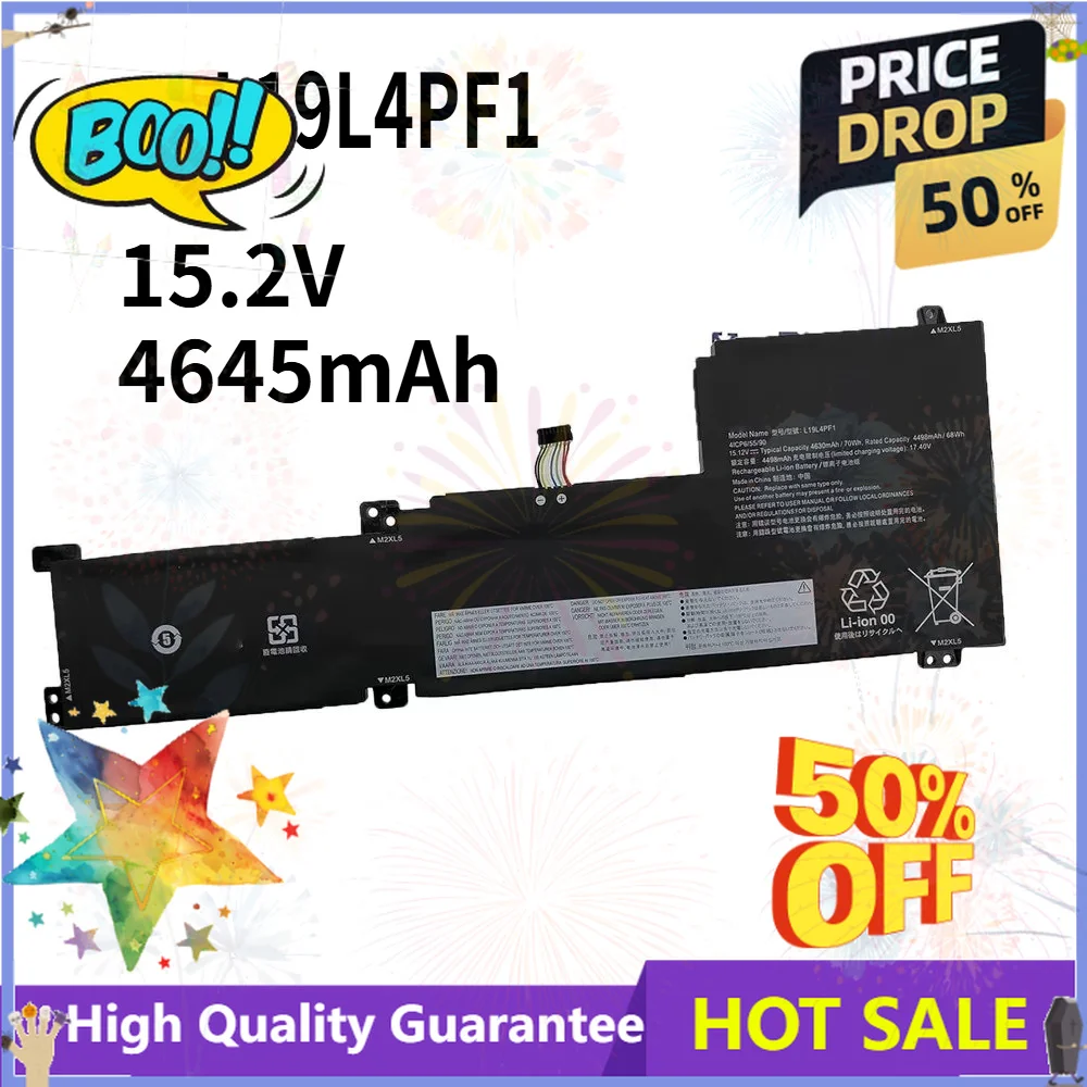 SWZY SWZY L19M / L19L4PF1 Laptop Battery for Lenovo Xiaoxin 15 2020/2022 (IIL/ARE/ALC/ITL) 15.2V 4645mAh Replacement Notebook Ba