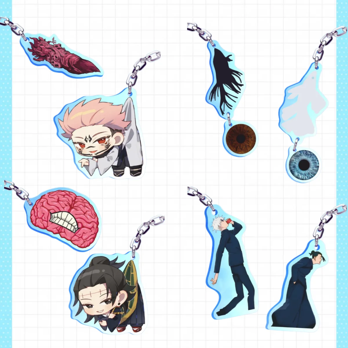 

Acrylic Key Buckle for Jjk Choso Yuji Itadori Satoru Gojo Yuta Okkotsu Ryomen Sukuna Version Creative Cartoon Acrylic Pendant