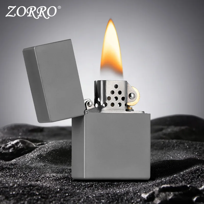 ZORRO Titanium High end Kerosine Lighter with Embedded Pure Titanium Anti slip Bead Movement Limited Edition Exquisite Lighters