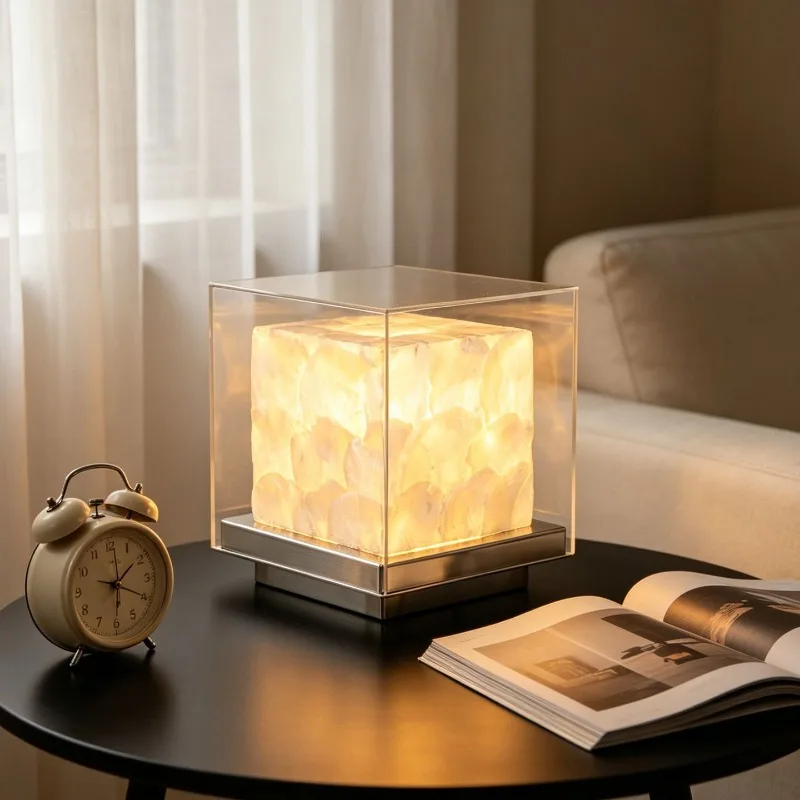 Table lamp high-end hotel, mica sheet table lamp French warm room eye protection lamp y