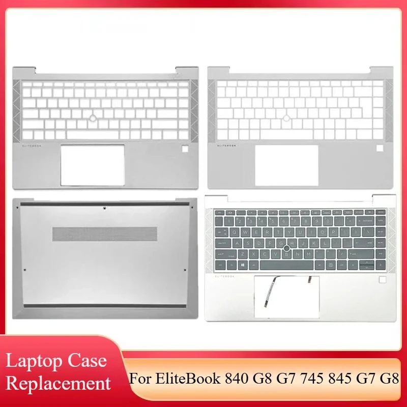 

New Keyboard For HP EliteBook 840 G8 G7 745 845 G7 G8 Laptop Palmrest Upper Cover Bottom Case Top Backlit Keyboard Cover Silver
