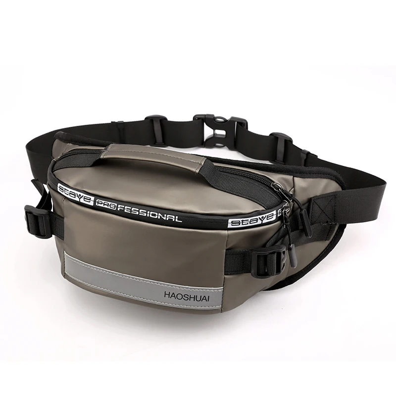 Leisure Male Belt Close-Fitting Waist Bags Anti-theft Multi-Functional Reflective Strip Shoulder Bag Nylon Men Chest Pack