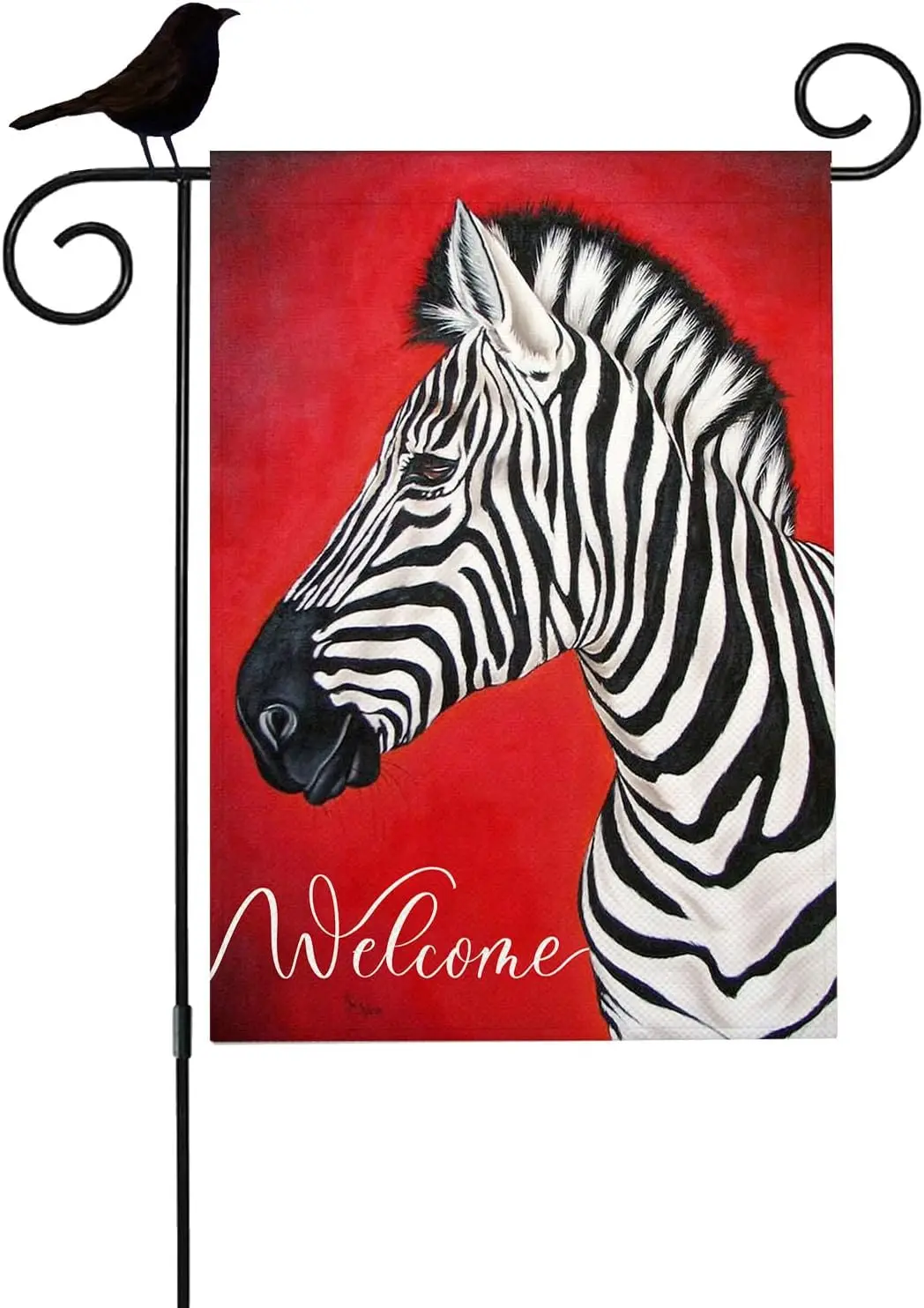 Mugod Zebra Garden Flag 12.5X18 Vertical Double Sided, African Black White Stripe Wild Animals Exotic Wildlife Home Yard Flags f