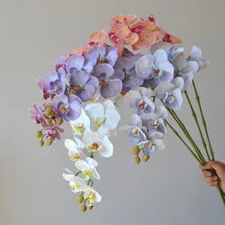 4Pcs 9-head Phalaenopsis Latex Artificial Flowers Dining Table Decoration for Wedding Party Butterfly Orchid Home Decor Floral