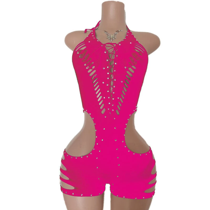 Neuer Stil Damen Performance-Ballsaal-Tanzbodysuit Einteiliger Sexy Cut-Out-Design Tanzbekleidung Exotische Bodysuits Stripper-Outfit – Detail 11