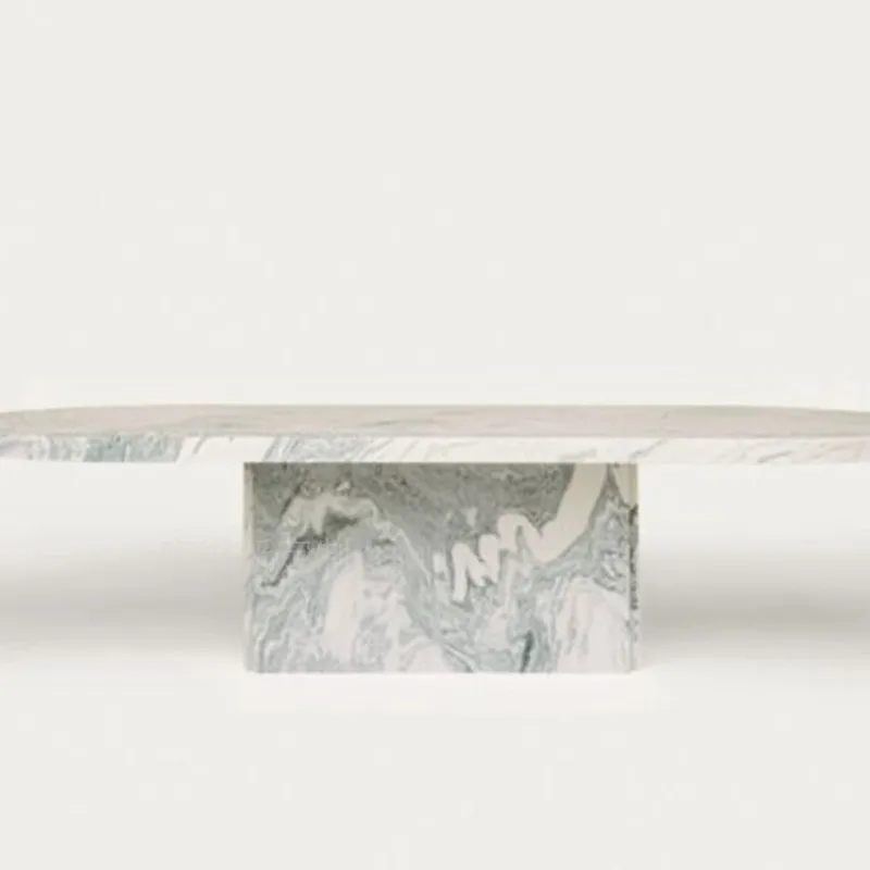 Natural stone dining table rectangular countertop Italian simple dining table