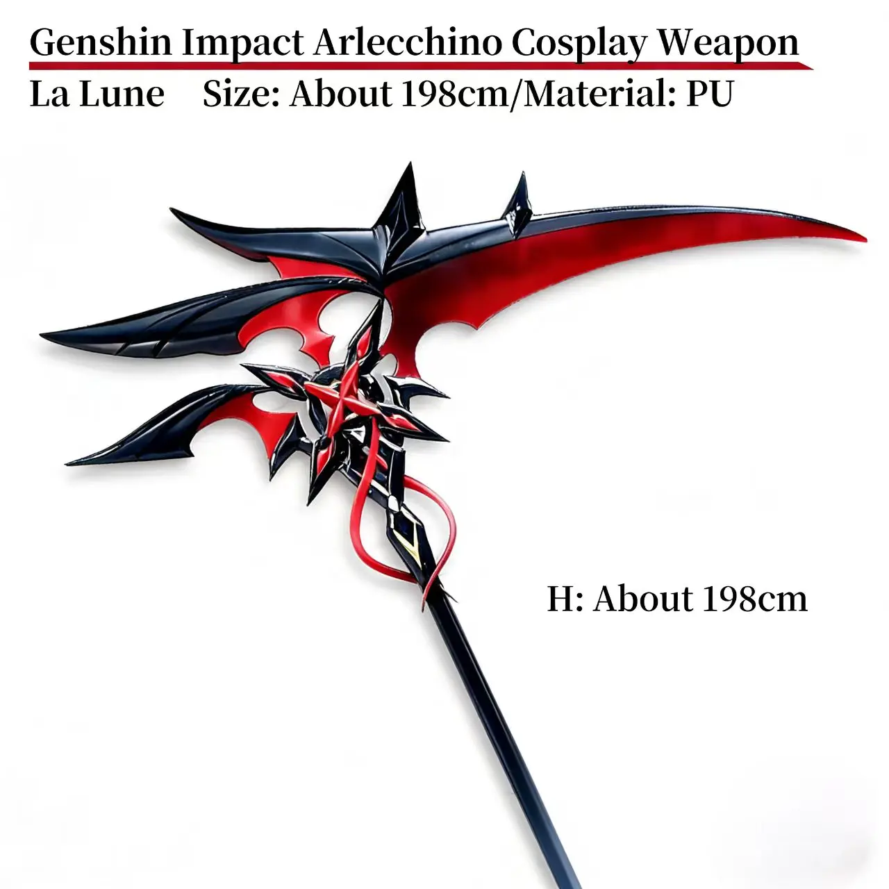 

Arlecchino Sickle The Knave Genshin Impact Cosplay Props Halloween Christmas Fancy Party Costumes Accessories