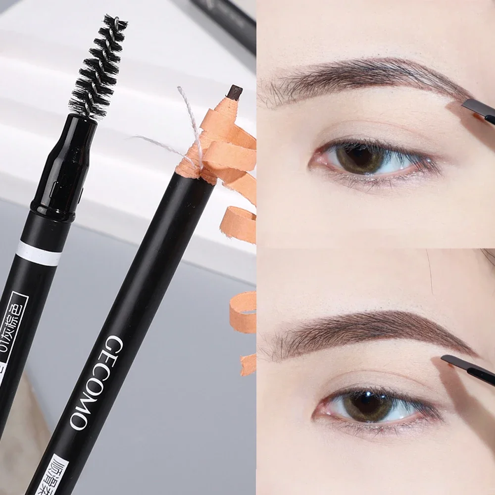 Double-end Microblading Eyebrow Pencil Tattoo Waterproof Lasting Black Pull Line Eye Brow Pen Enhancers Korean Make Up Cosmetic