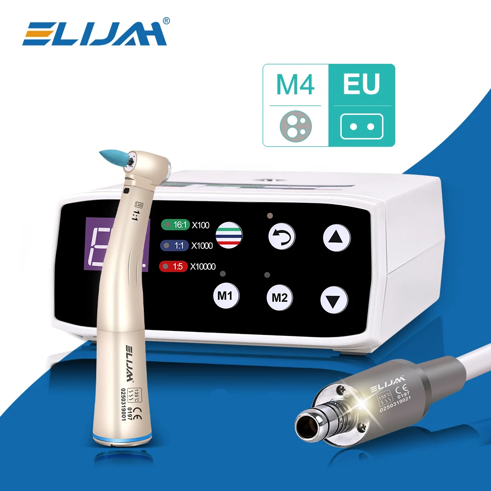 ELIJAH Tandheelkundige Borstelloze LED Micro Motor Interne Spray Elektrische Motor 1:1 1:5 Contra Hoek Lage Snelheid Handstuk Tandheelkundige Apparatuur
