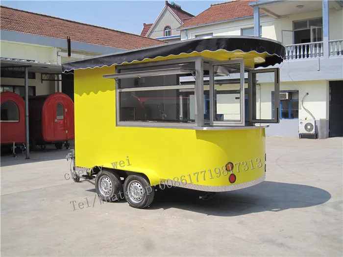 Carros de comida con envío gratis de 510 cm de longitud, carrito móvil de acero inoxidable para perritos calientes, remolque de concesión, remolque de comida remolcable a la venta