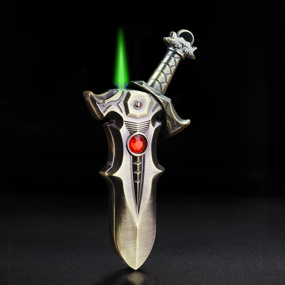 

New Metal Sword Inflatable Lighter Windproof Jet Flame Inflatable Outdoor Lighter Men's Fashion Personalized Gift