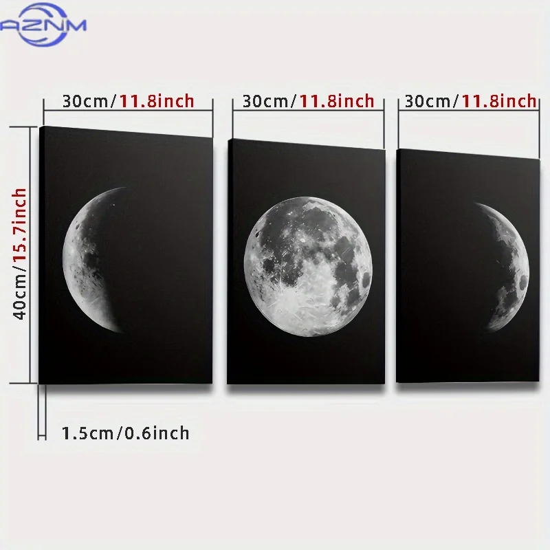 3pcs Framed Canvas Painting And Poster, Ready to Hanging, Modern Art, Minimalist Wind Rotation Process, Home Decoration, Wall