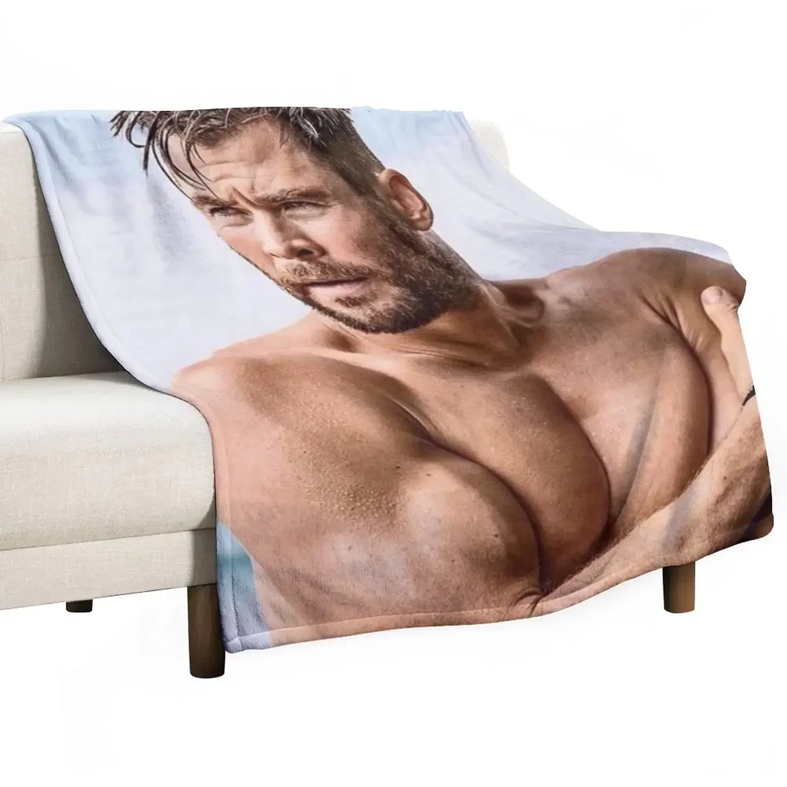 Chris Hemsworth Throw Blanket for babies Bed Fashionable warm for winter Bed manga Stuffeds Blankets