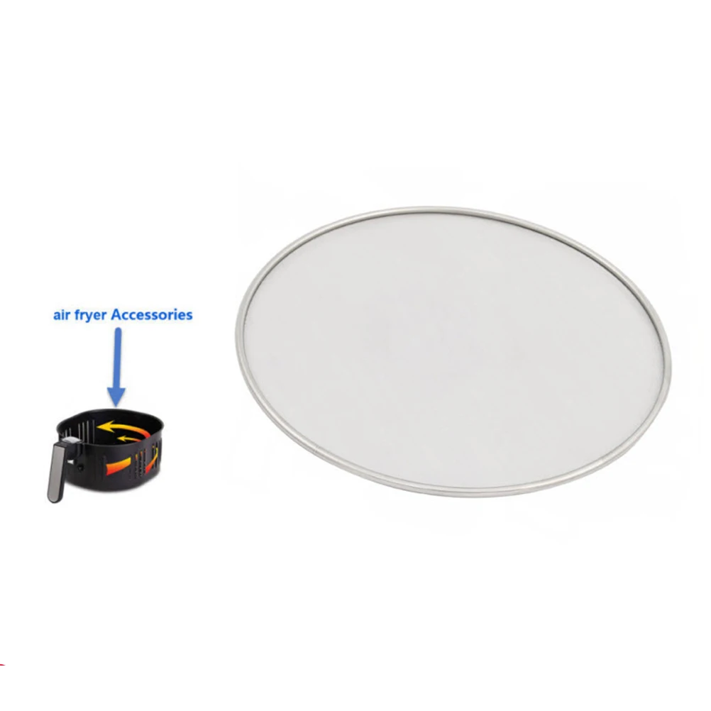 

1Pcs 18.5cm Stainless Steel Frying Pan Splatter Guard Anti Oil Net for Air Fryer Mesh Cooking Protection Drain Strainer Scald
