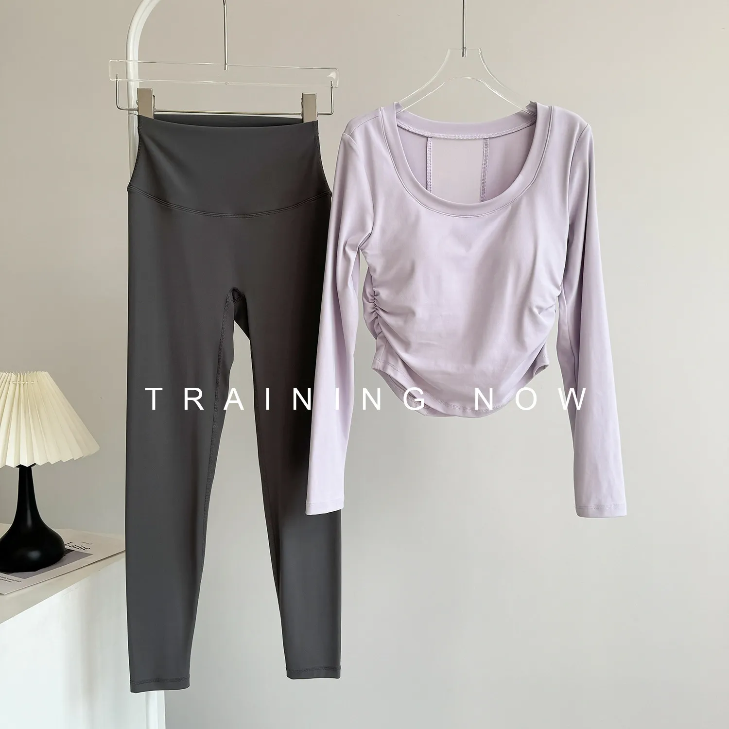 Women's 2025 cycling sports fitness suit new autumn and winter high-end and beautiful yoga wear Pilates training top long
