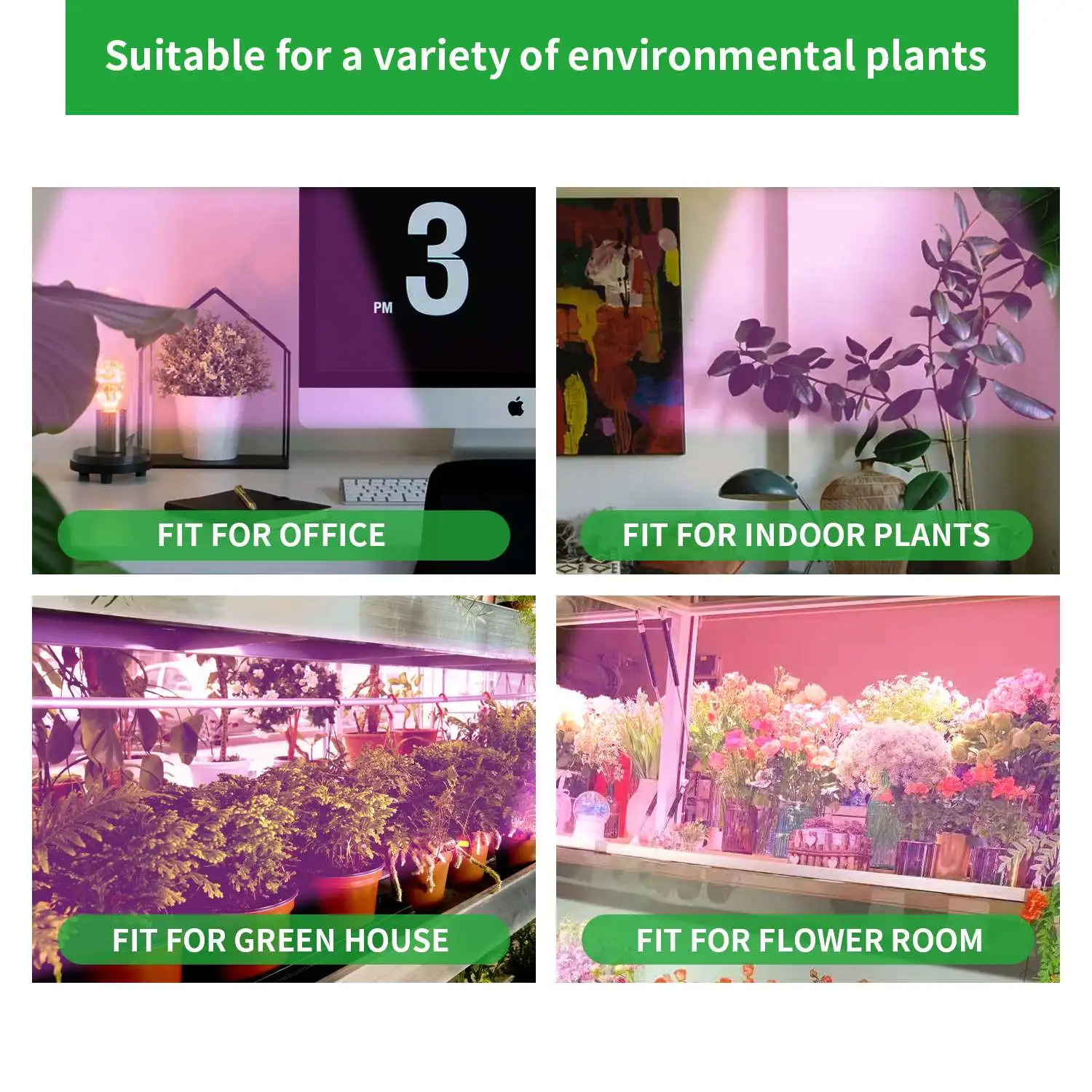 Indoor Plant Grow Light Auto Timer 3/6/12H Full Spectrum Plant Grow Light USB Dimmable Sunlight Red and Blue Light for Greenhous