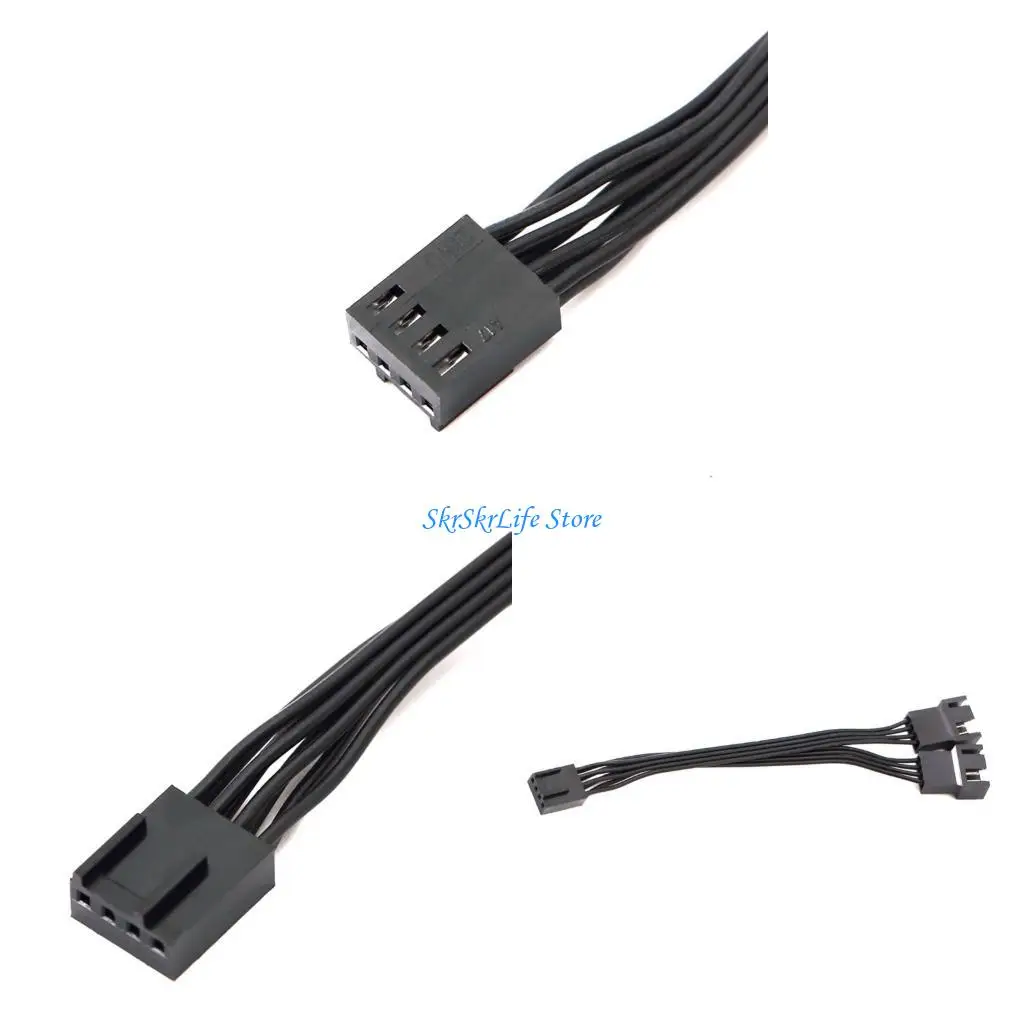 

E65E 2Way 4Pin Pwms Fan Y Splitter Cable For PC Cooling Systems Thermals Regulated Fan Speed Management Solution 14cm/5.51in