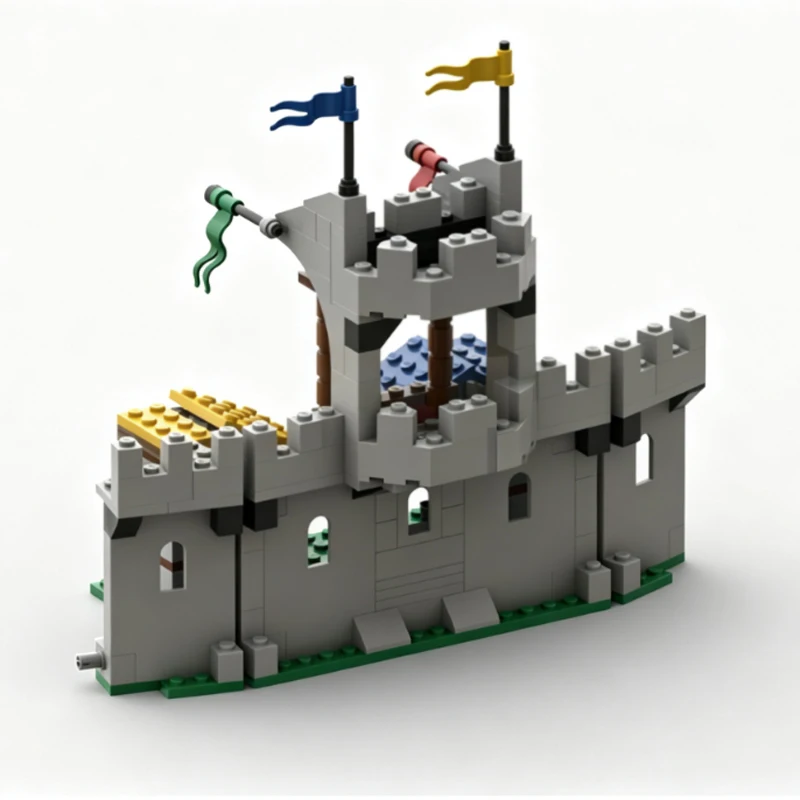 Medieval Castle Model MOC Building Bricks Classic Castle Market Modular Technology Children Holiday Gifts Assemble Toys Suit