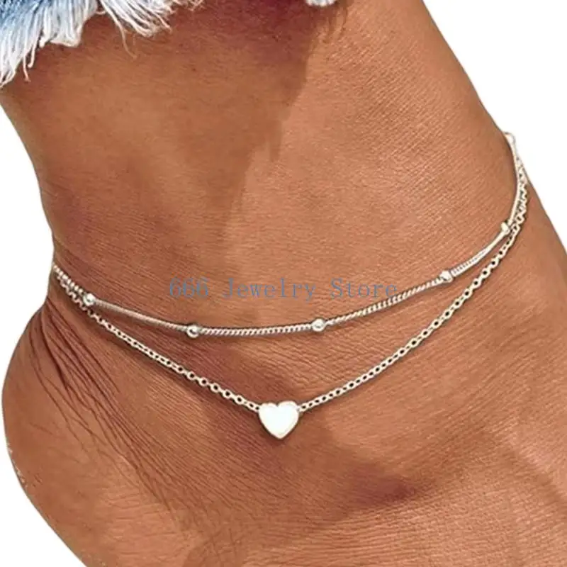 F2TD Women’s Stackable Anklet Stylish Waterproof Foot Jewellery for Outdoor Activity