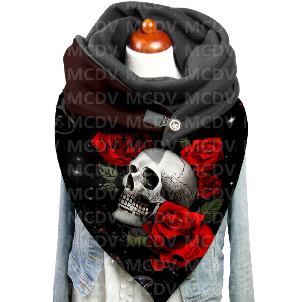 

Skull 3D Printed Casual Scarf And Shawl for Women Warm and Comfortable Scarf