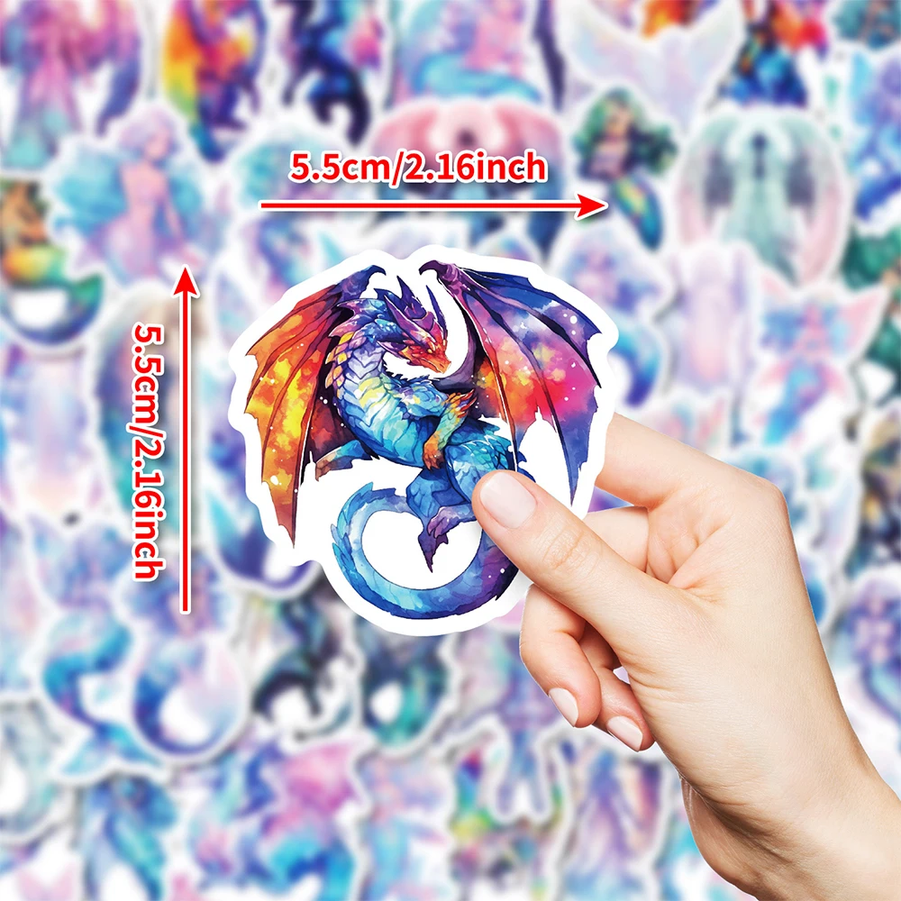 

10/30/50pcs Holographic Angel Mermaid Stickers Aesthetic Graffiti Sticker DIY Laptop Luggage Phone Decals Decoration Supplies