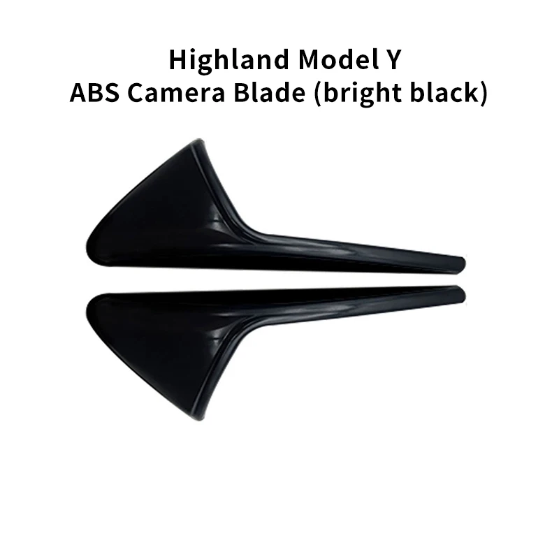 2PCS Bright Black ABS Side Camera Cover for Tesla 2025 Model Y Highland – Turn Signal Fender Trim Accessory