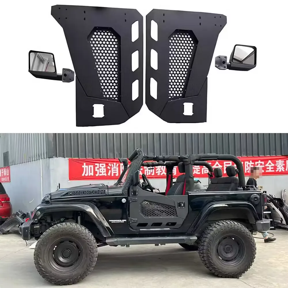 Half Doors with Mirrors Hinges and Lock for Jeep Wrangler JK 2 Doors 2007-2017 LANTSUN J364