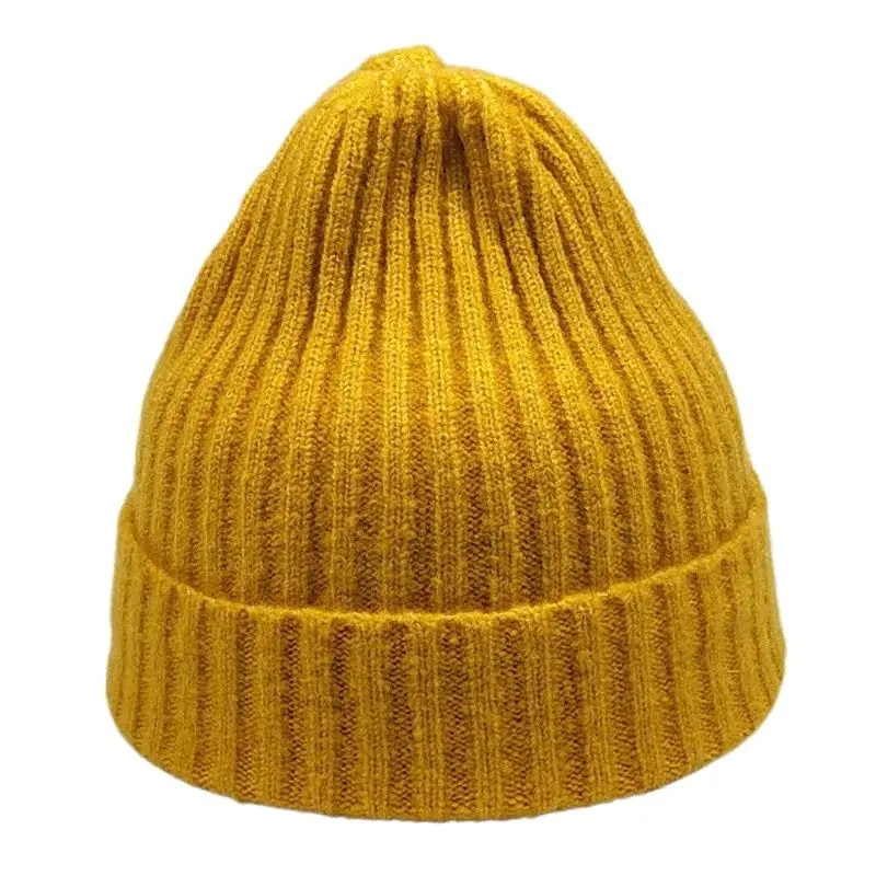 Winter Cap Knit Hat for Men Women Striped Shape Beanies Dark Green Black Blue Yellow