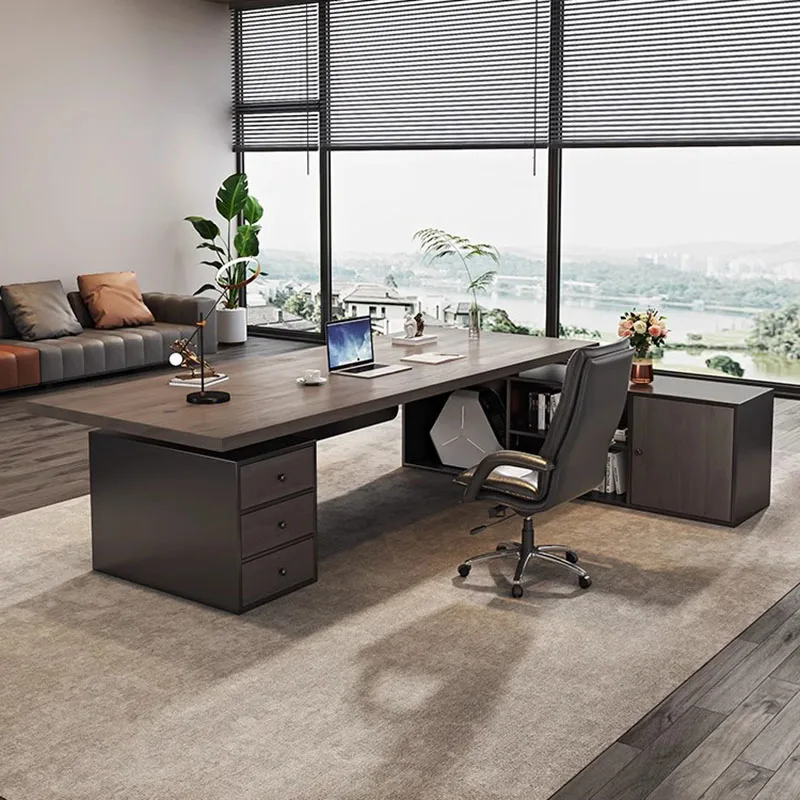 Conference Drawers Office Desk Supplies Luxury Mid Century Writing Computer Desks L Shaped Organizers Mesa Escritorio Furniture image 5