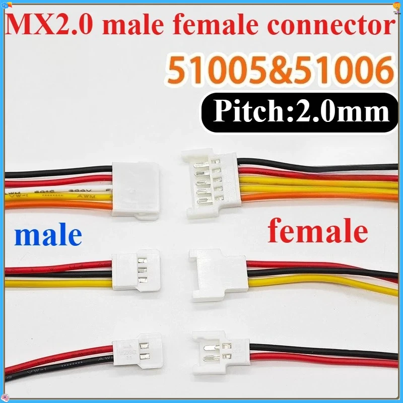 

10Pcs MX2.0 2.0mm Pitch 2/3/4Pin Male Female Aerial Docking Battery Charging Cable Connector Plug With Wire 10/15/20/30CM 26AWG