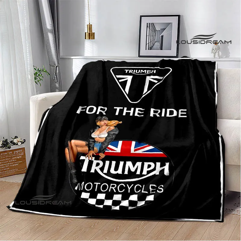 3D T-Triumphs motorcycle printed Blankets Picnic Blanket Flannel Soft and Comfortable Home Travel Blanket Bedding Birthday Gift