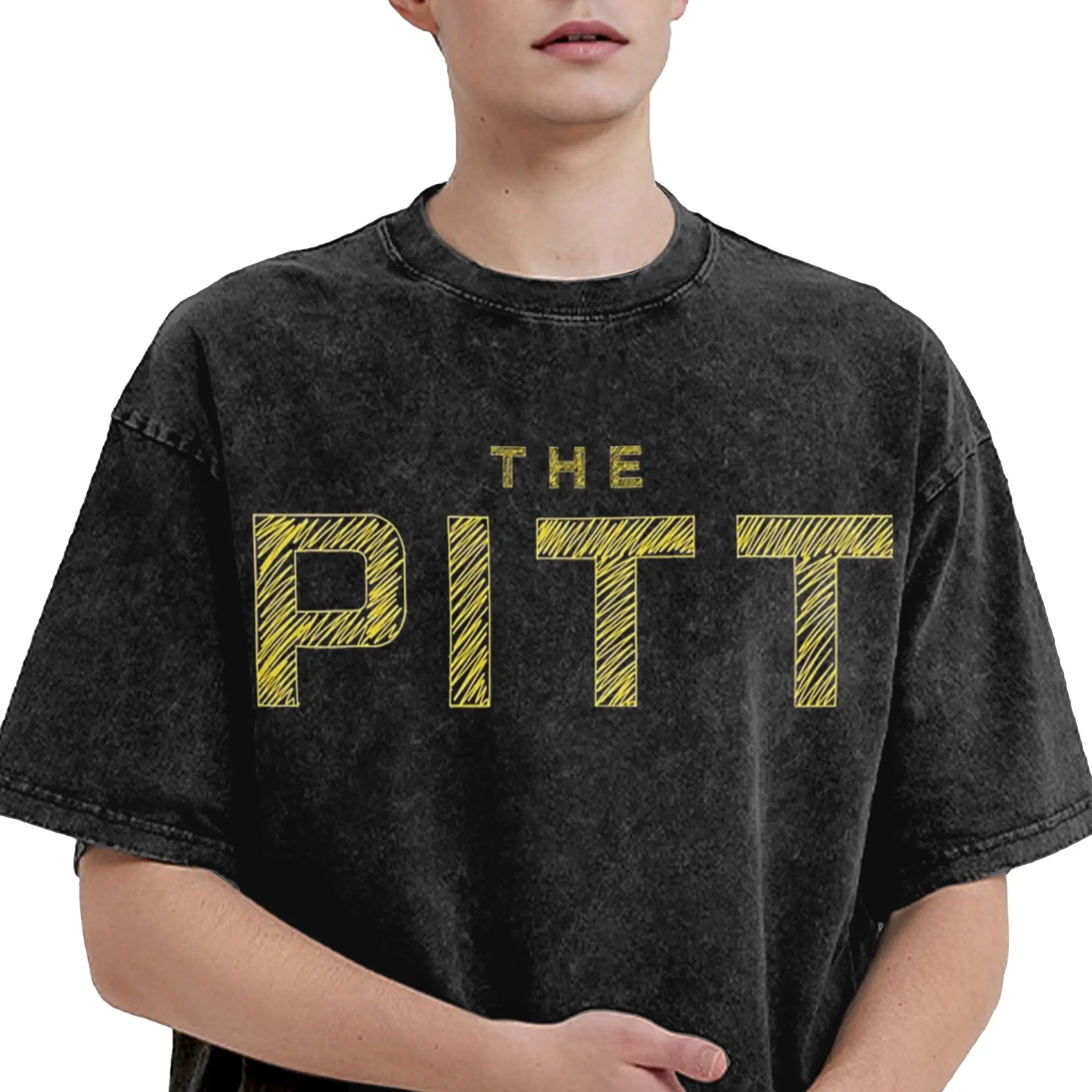 The Pitt Tv Show Washed T Shirts Streetwear Hip Hop Cool T-Shirt  Tees Tops Men Women Short Sleeve Harajuku Graphic Printed
