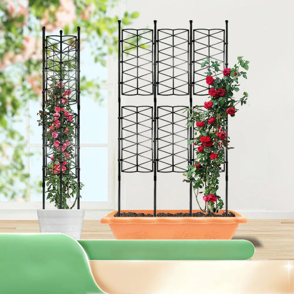 Garden Fence Trellis Plant Support For Climbing Roses Vines Outdoor Courtyard Balcony Iron Plastic Coated Decorative Mesh