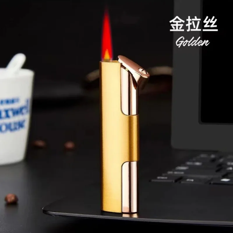New Metal Cigarette Lighter Fashionable Windproof Direct Ignition Device Portable Outdoor Ignition Tool Holiday Gift High-power