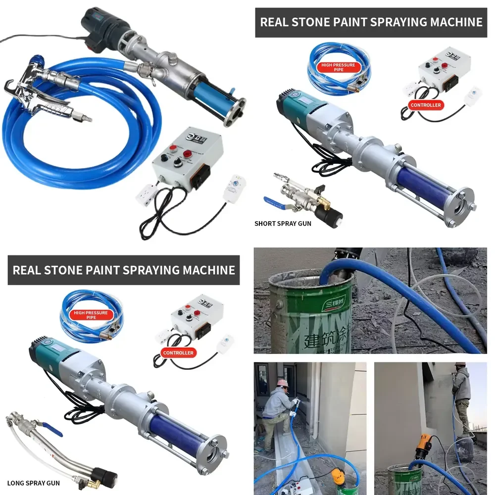 2026 Multifunctional 2200W Portable Stone Paint Sprayer for Exterior Wall Coating Mortar Plaster Fireproof Putty High