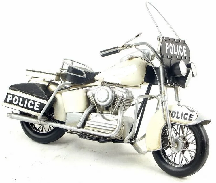 Retro wrought iron American decorative arts 1976 modification handmade antique wrought iron motorcycle model birthday gift