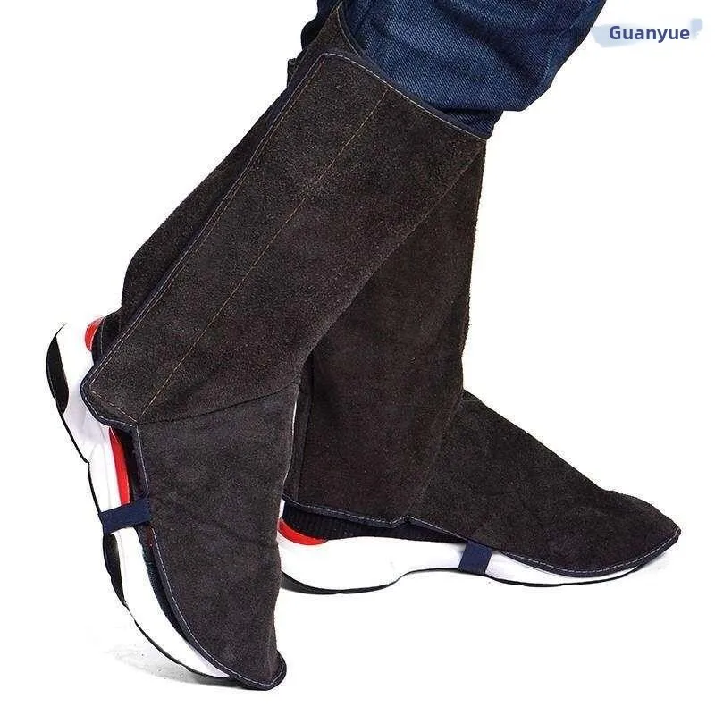 

Leather Leg Protector for Welder High Temperature Resistant Wearable Flame Retardant Anti Spatter Welding Foot Cover