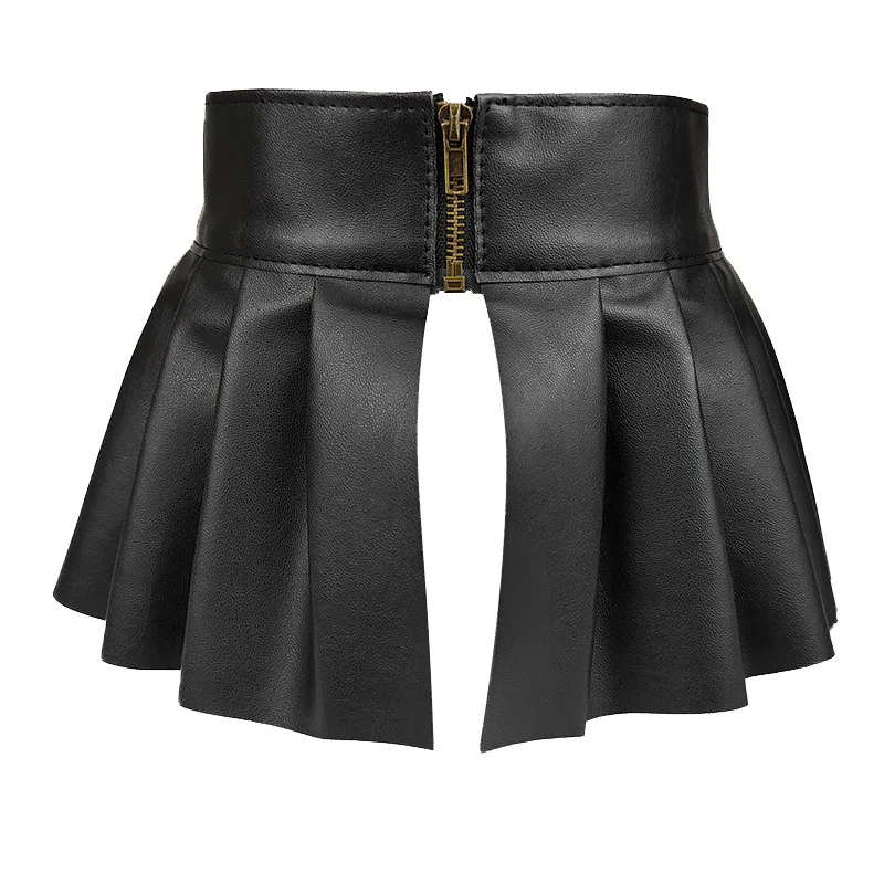 

Широкий пояс из искусственной кожи с баской для женщин, роскошные дизайнерские юбки, женский черный декоративный пояс для платья