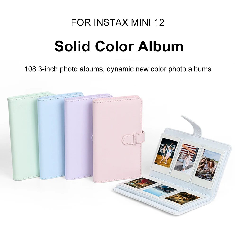 

Мини-альбом Instax, зеленый, розовый, коллекционная книга для билетов, модный дизайн большой емкости для Fujifilm Instax Mini 12, для коллекции