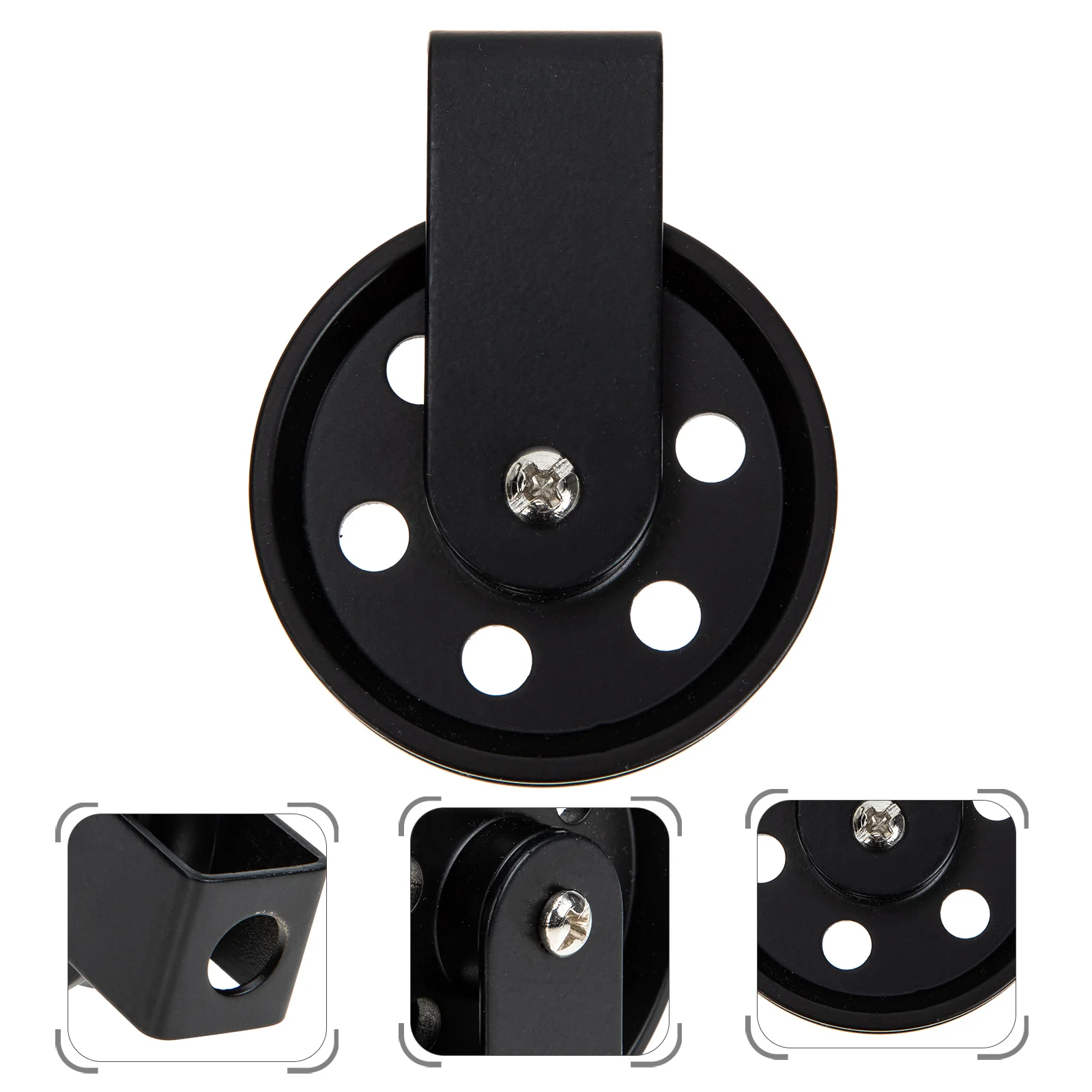 

Wheel Lighting Accessories Retro Black Vintage for Pendant Wall Iron Lamp Pulley Caster Wheels