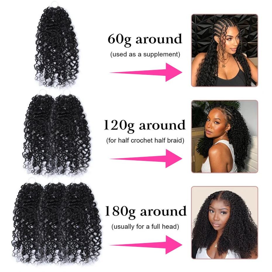 Natural Deep Wave Feather Crochet 100% Human Hair Invisible Miracle Knots Hair Feathered Crochet Human Hair Pre Looped 4 27 Highlight Colored Boho Braids Malaysian Hair Weave Bundles Pre Braided Remy Deep Curly Human Hair Extensions - view 4