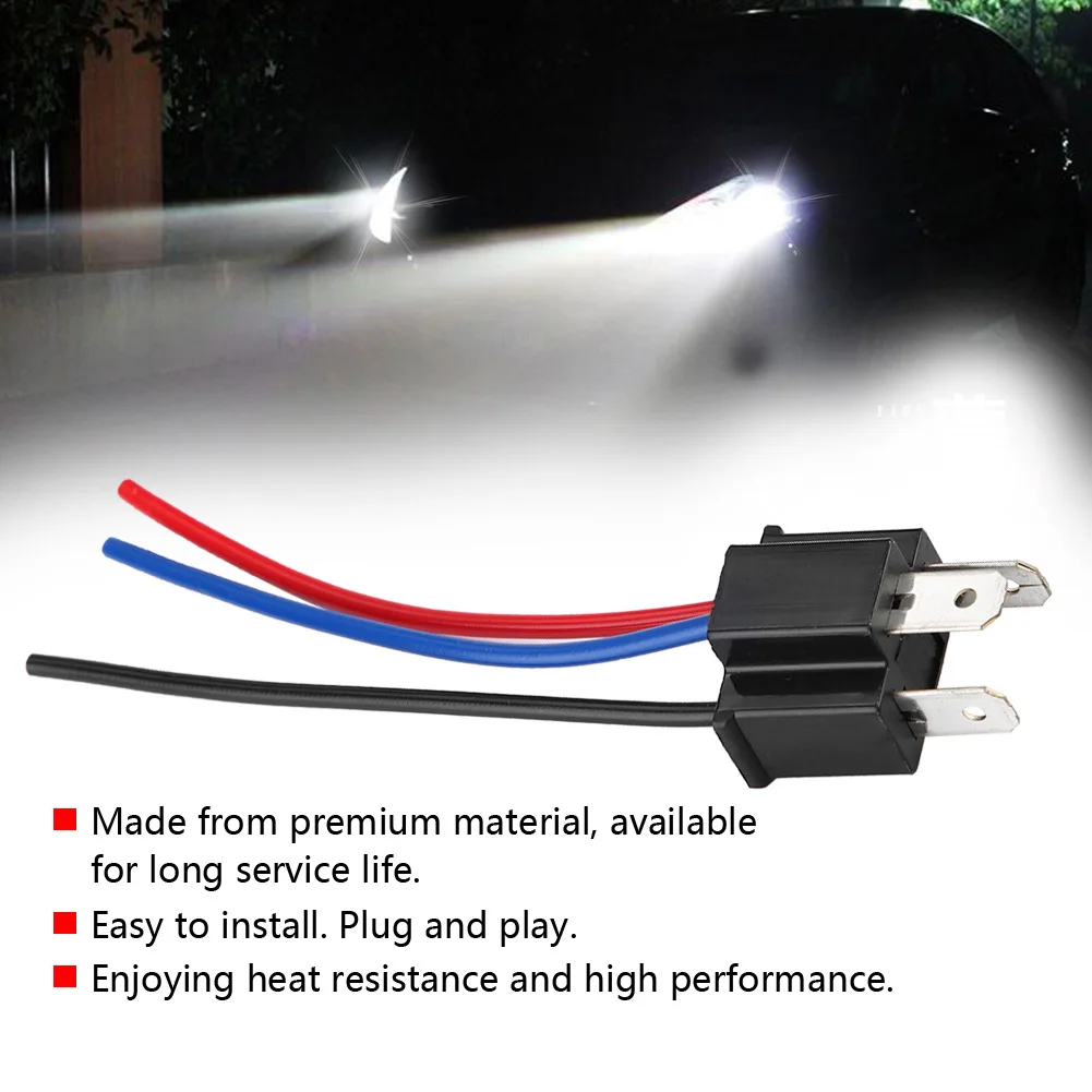 H4 male head with thread H4 Male Head Extension Connector Plug Socket with Wire Harness Heavy Duty Male Head Extension Connector