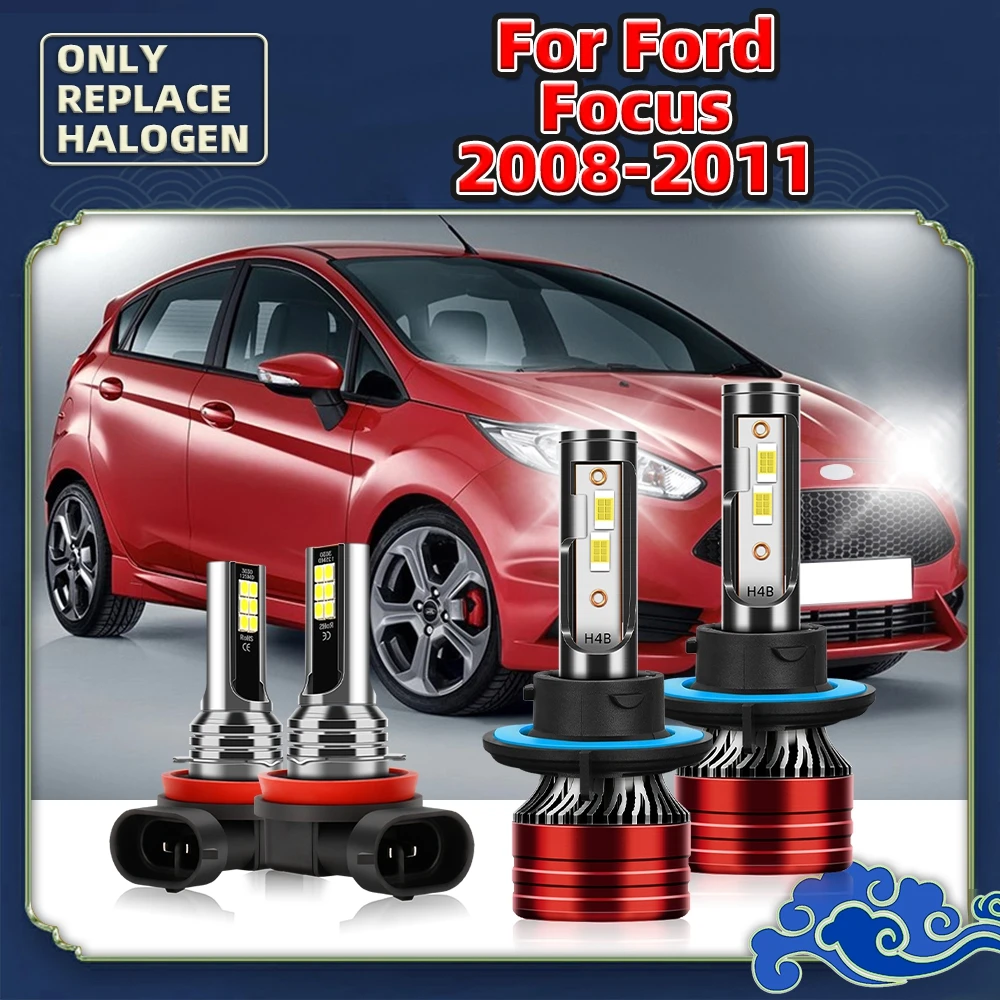 

Led Headlight Bulbs Car Lights 120W 12V CSP 16000LM Front Headlamps / Auto Fog Accessories For Ford Focus 2008 2009 2010 2011