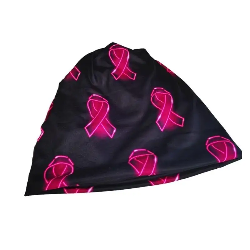 

652F Winter Teens Ribbon Print Beanie Slouchy Windproof Keep Ear Warm Hat Adult Teens Winter Cycling Skiing Hiking Supplies