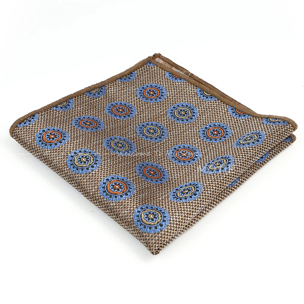 Cashew Flower Polyester Pocket Square for Men
